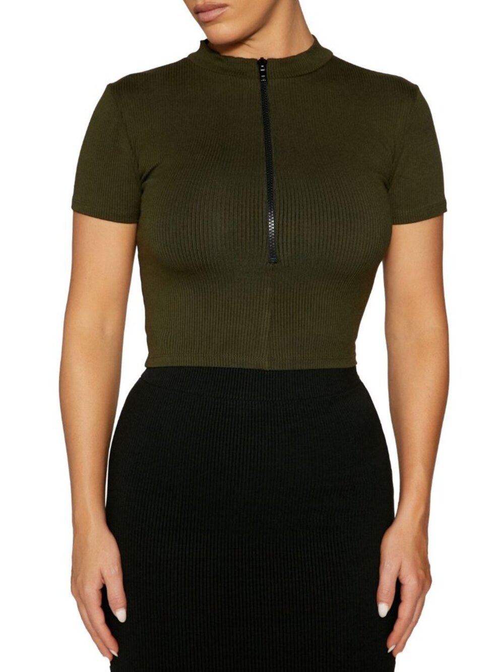 Naked Wardrobe Womens Snatched To The T Crop Top